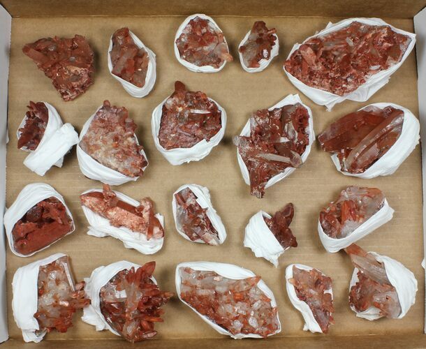 Lot: Natural, Red Quartz Crystal Clusters - Pieces #101499